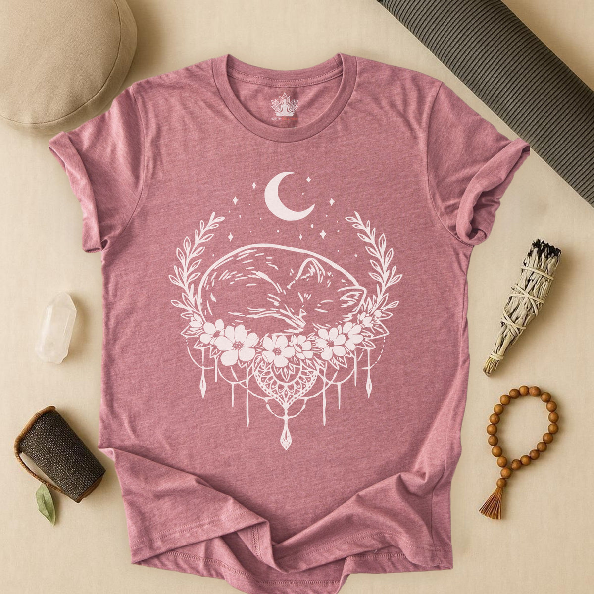 Sleeping Cat Under the Moon Tee