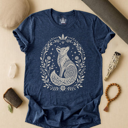 Boho Mandala Fox Linocut Tee