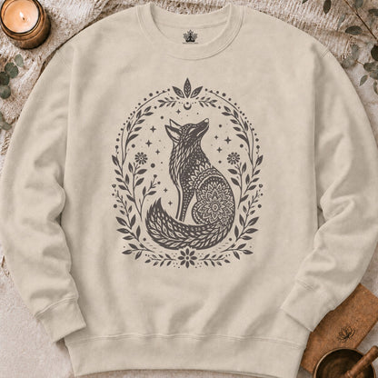 Boho Mandala Fox Linocut Sweatshirt