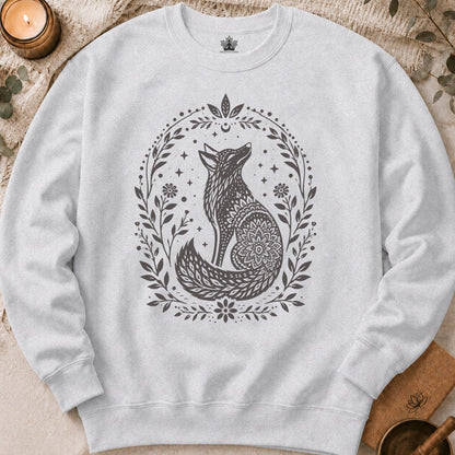 Boho Mandala Fox Linocut Sweatshirt
