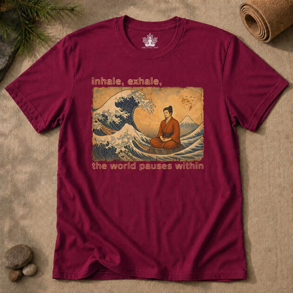 Inhale Exhale Japanese Wave Men Tee