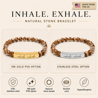 Inhale Exhale - Natural Energy Stone Bead Bracelet