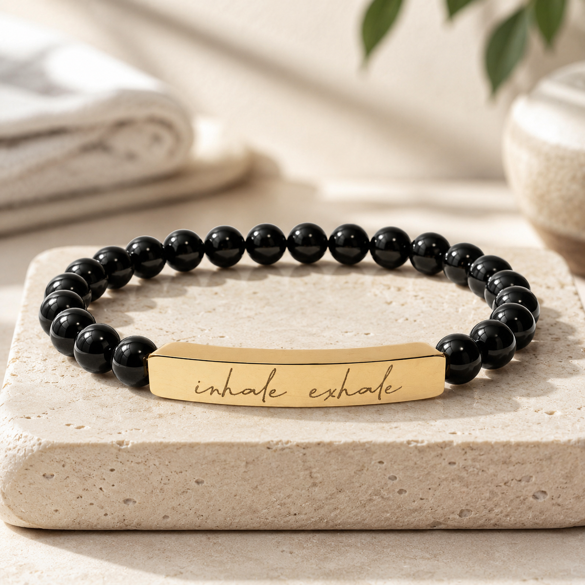 Inhale Exhale - Natural Energy Stone Bead Bracelet