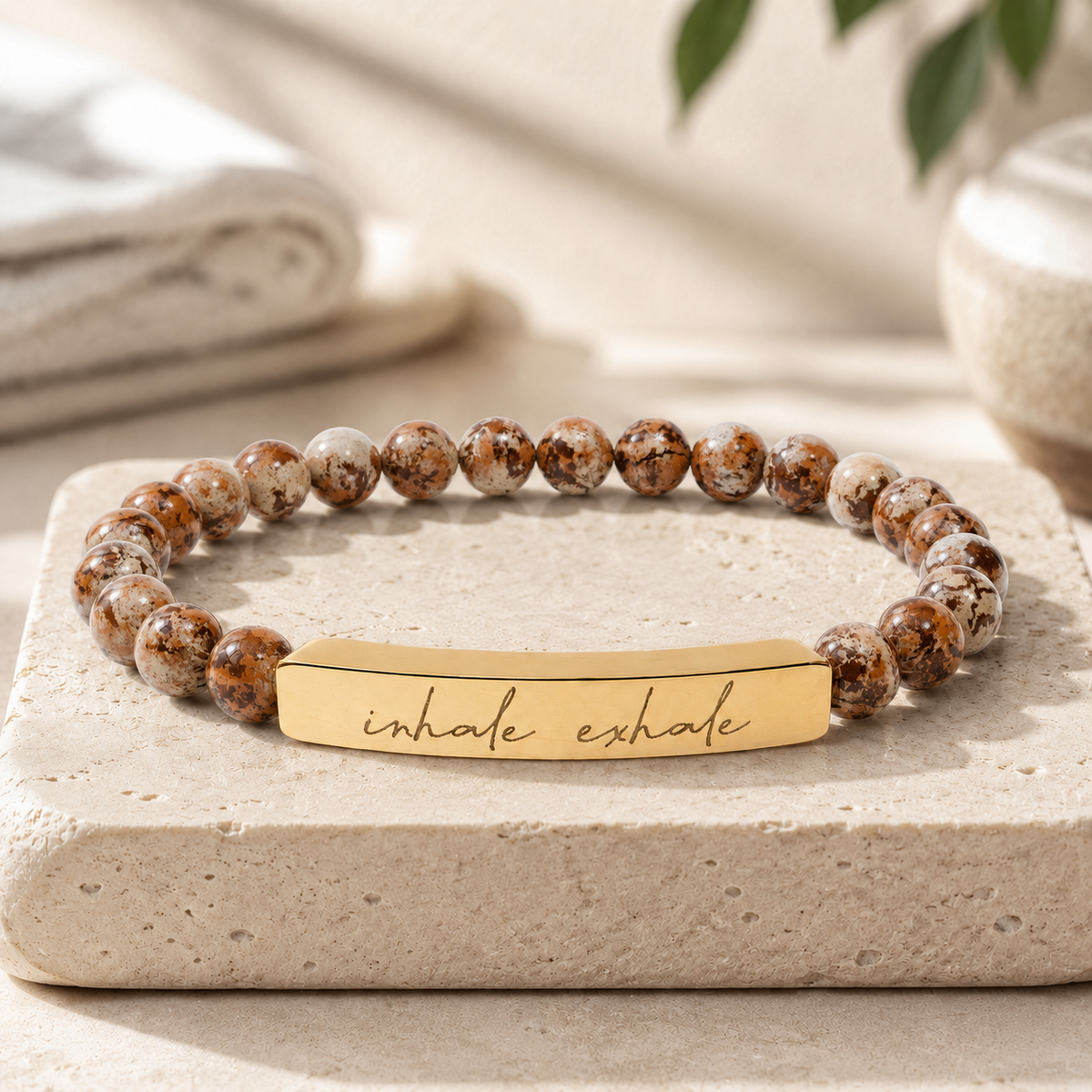 Inhale Exhale - Natural Energy Stone Bead Bracelet
