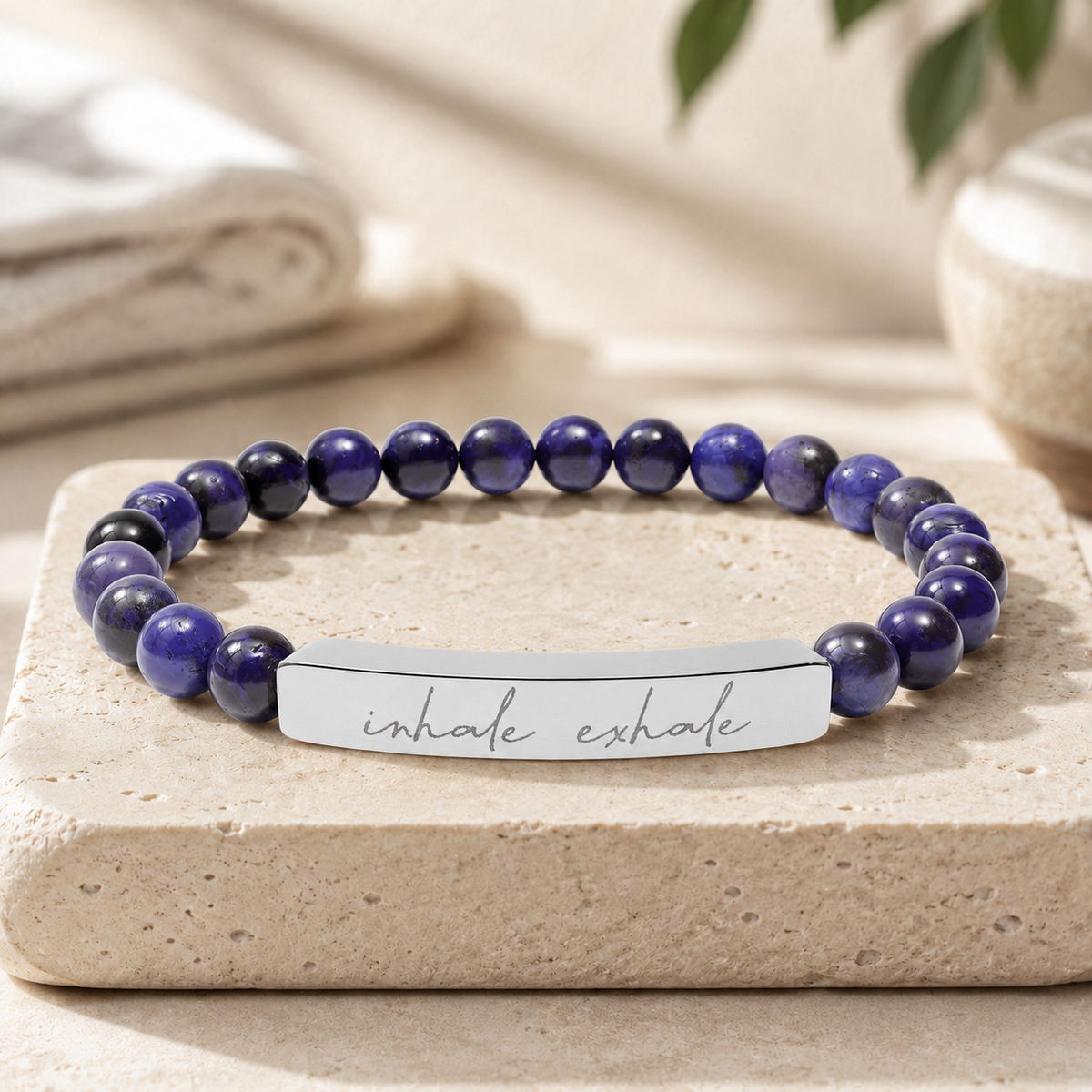 Inhale Exhale - Natural Energy Stone Bead Bracelet