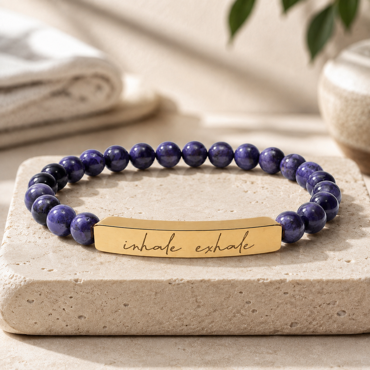 Inhale Exhale - Natural Energy Stone Bead Bracelet