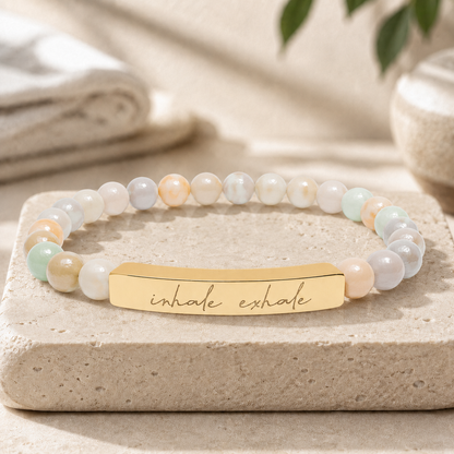 Inhale Exhale - Natural Energy Stone Bead Bracelet
