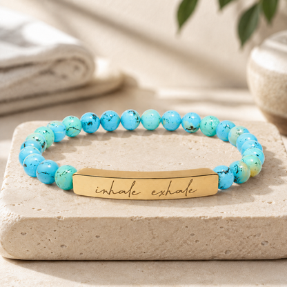 Inhale Exhale - Natural Energy Stone Bead Bracelet