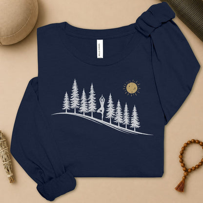 Forest Tree Pose Long Sleeve Tee