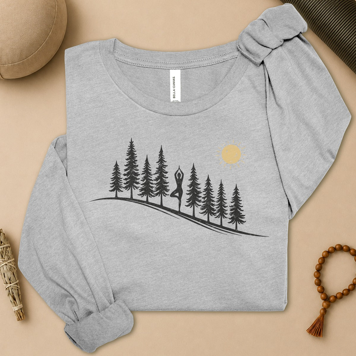 Forest Tree Pose Long Sleeve Tee