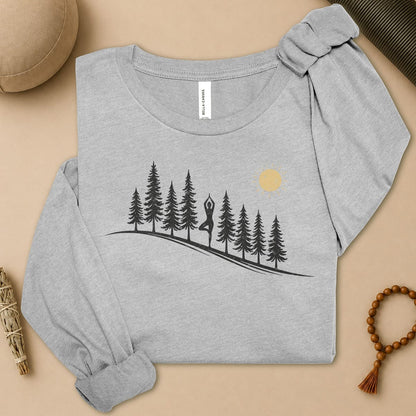 Forest Tree Pose Long Sleeve Tee