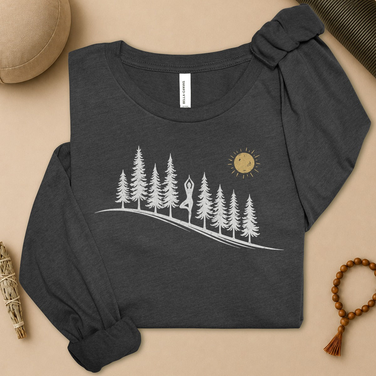 Forest Tree Pose Long Sleeve Tee
