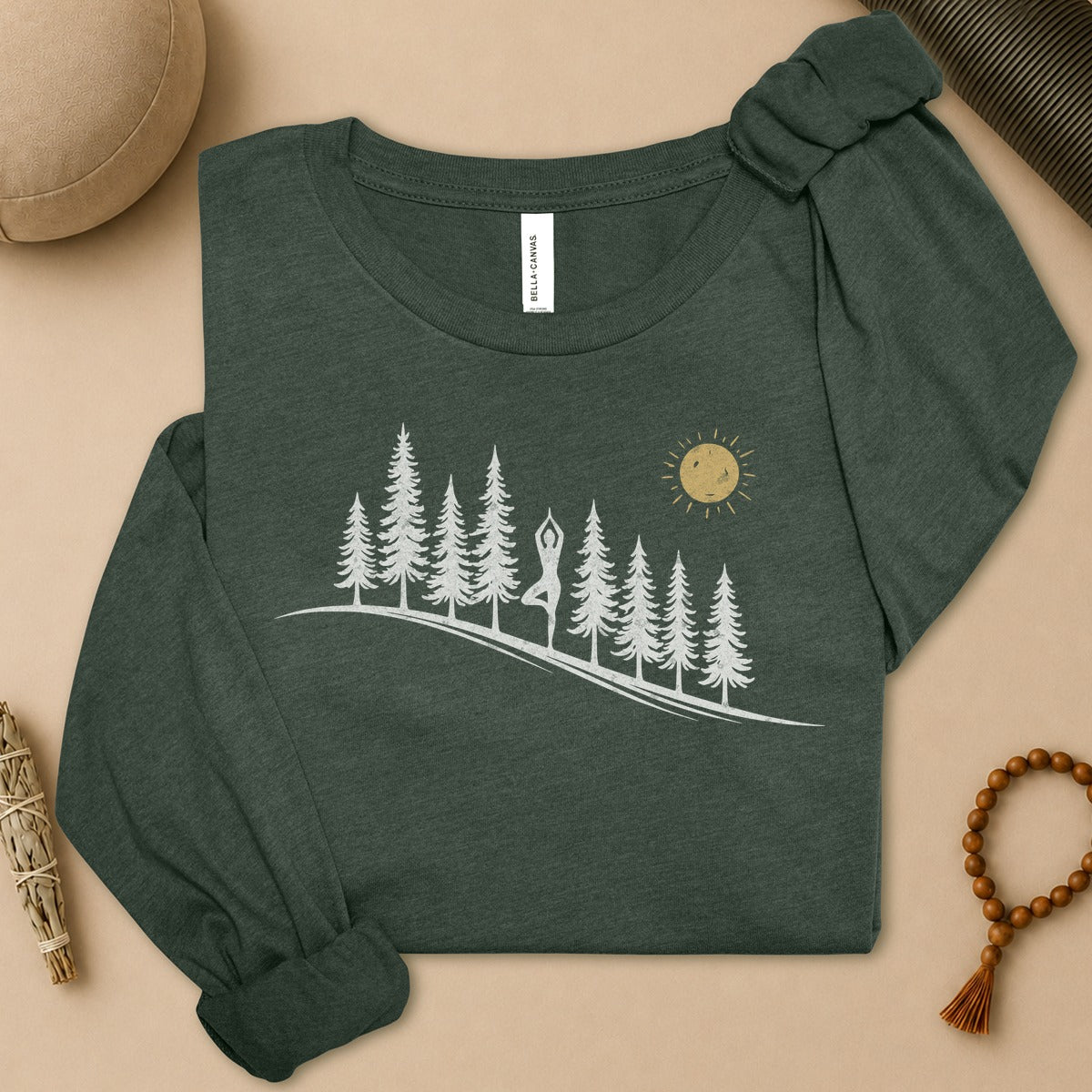 Forest Tree Pose Long Sleeve Tee