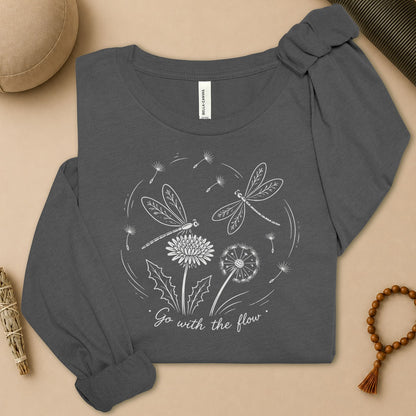 Dragonflies Go With The Flow Long Sleeve Tee