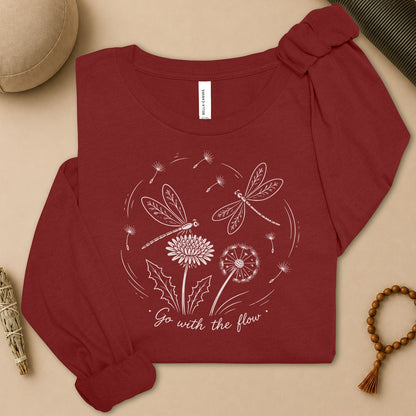 Dragonflies Go With The Flow Long Sleeve Tee