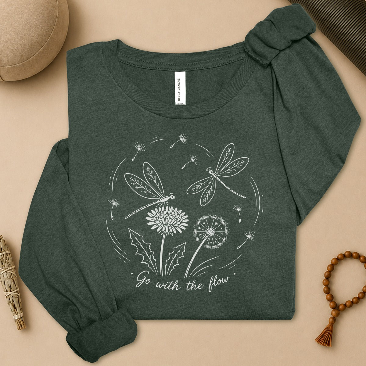 Dragonflies Go With The Flow Long Sleeve Tee