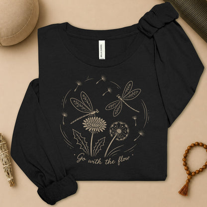 Dragonflies Go With The Flow Long Sleeve Tee