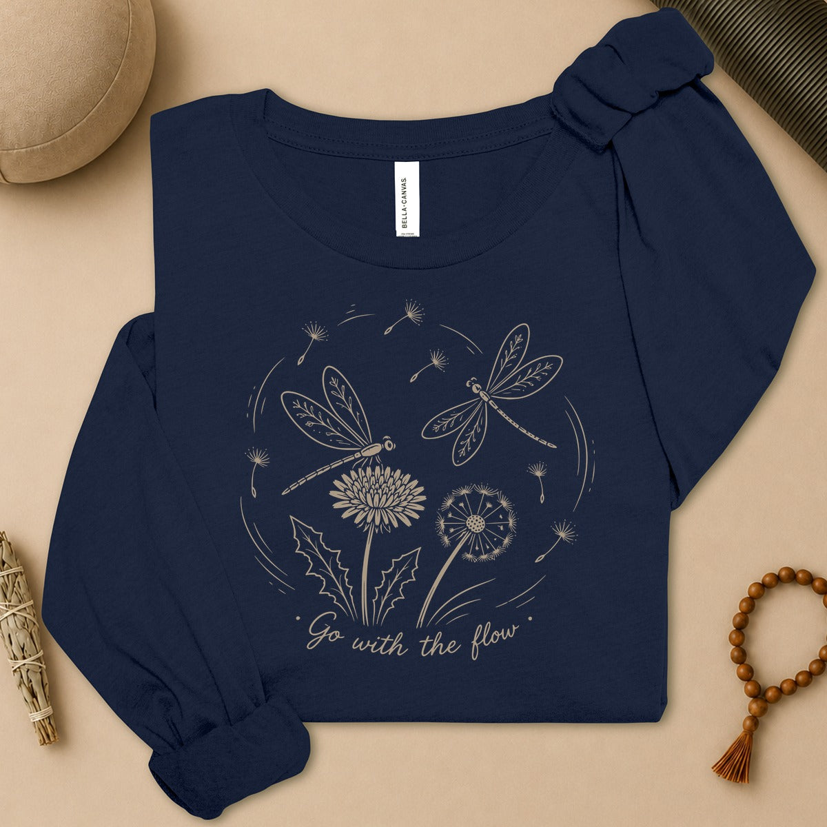 Dragonflies Go With The Flow Long Sleeve Tee