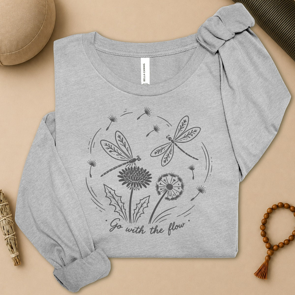Dragonflies Go With The Flow Long Sleeve Tee