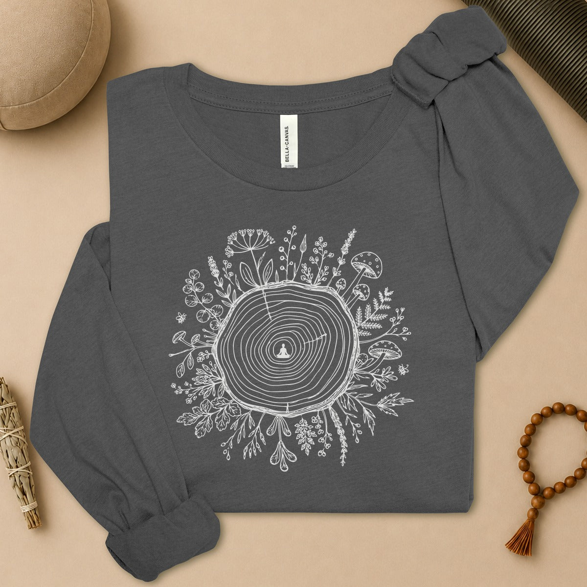 The Quiet Center Botanical Long Sleeve Tee