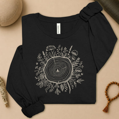 The Quiet Center Botanical Long Sleeve Tee