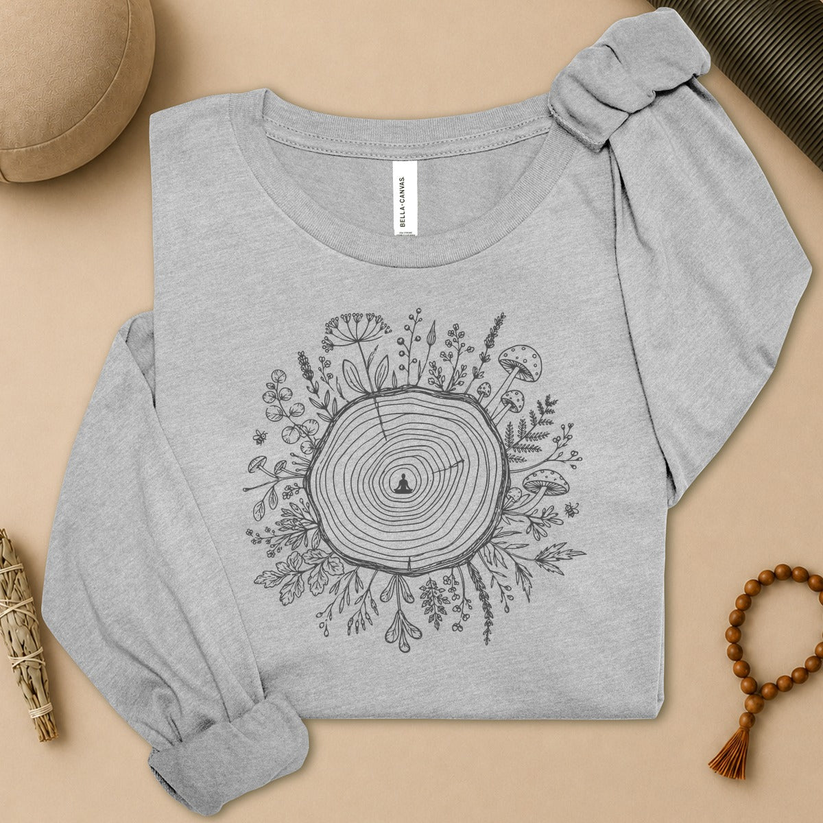 The Quiet Center Botanical Long Sleeve Tee