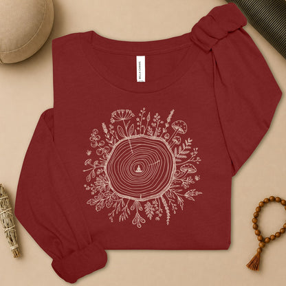 The Quiet Center Botanical Long Sleeve Tee
