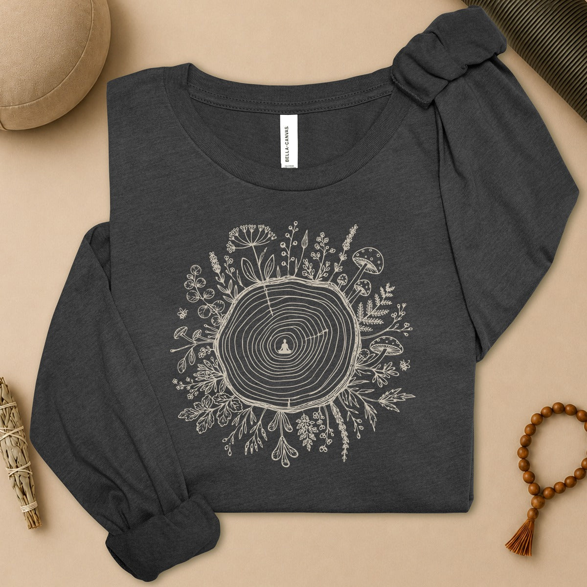 The Quiet Center Botanical Long Sleeve Tee