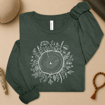 The Quiet Center Botanical Long Sleeve Tee