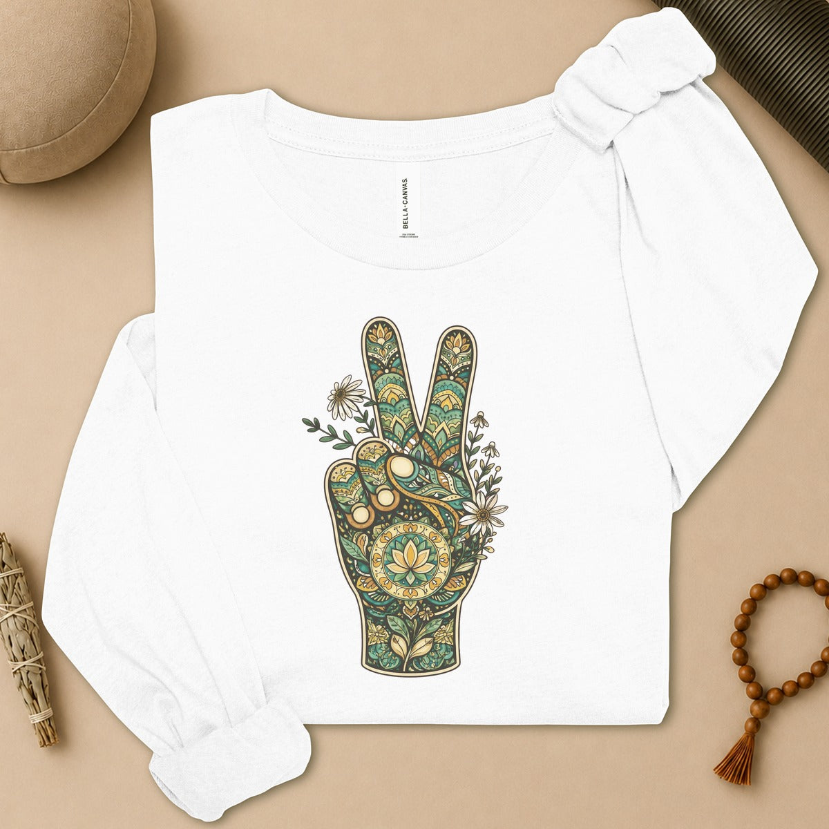 Boho Peace Hand Long Sleeve Tee