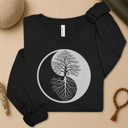 Yin Yang Tree Of Life Long Sleeve Tee