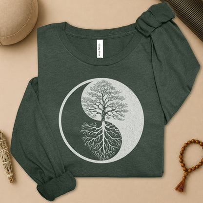 Yin Yang Tree Of Life Long Sleeve Tee