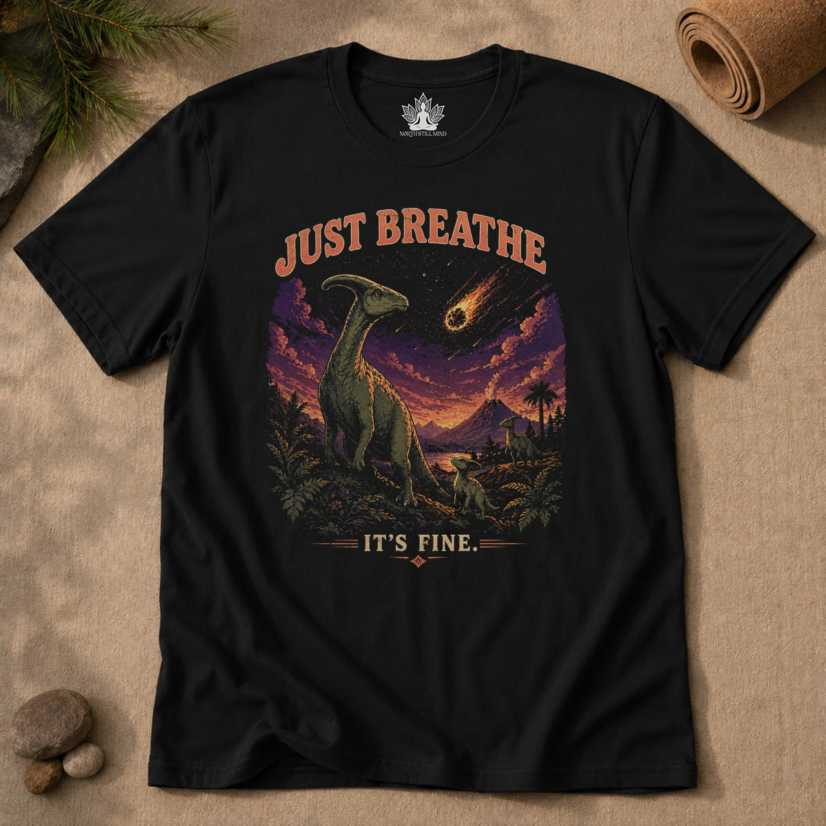 90s Dinosaurs Just Breathe Men Tee