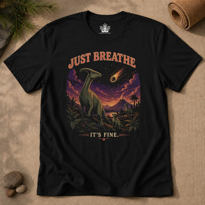 90s Dinosaurs Just Breathe Men Tee