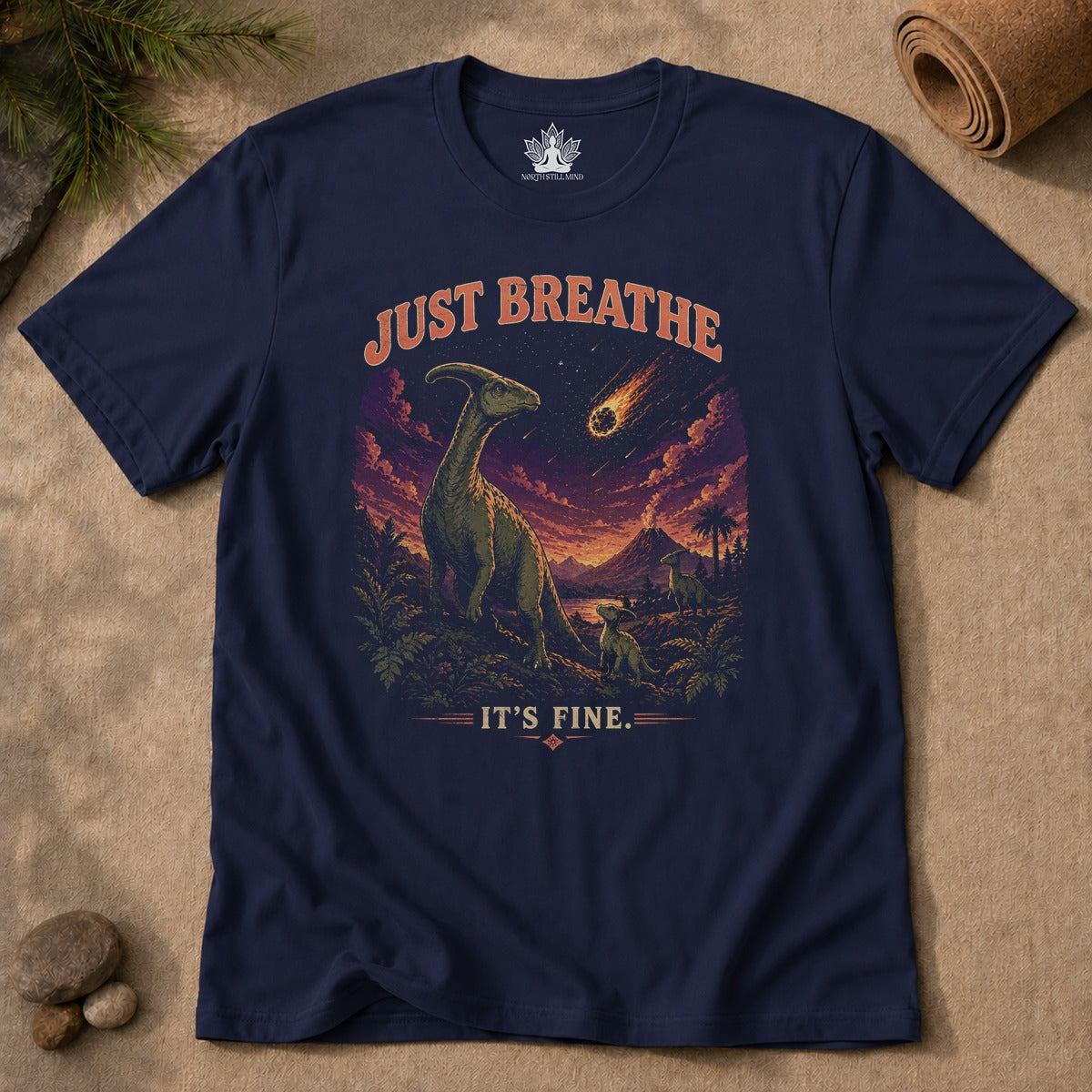 90s Dinosaurs Just Breathe Men Tee