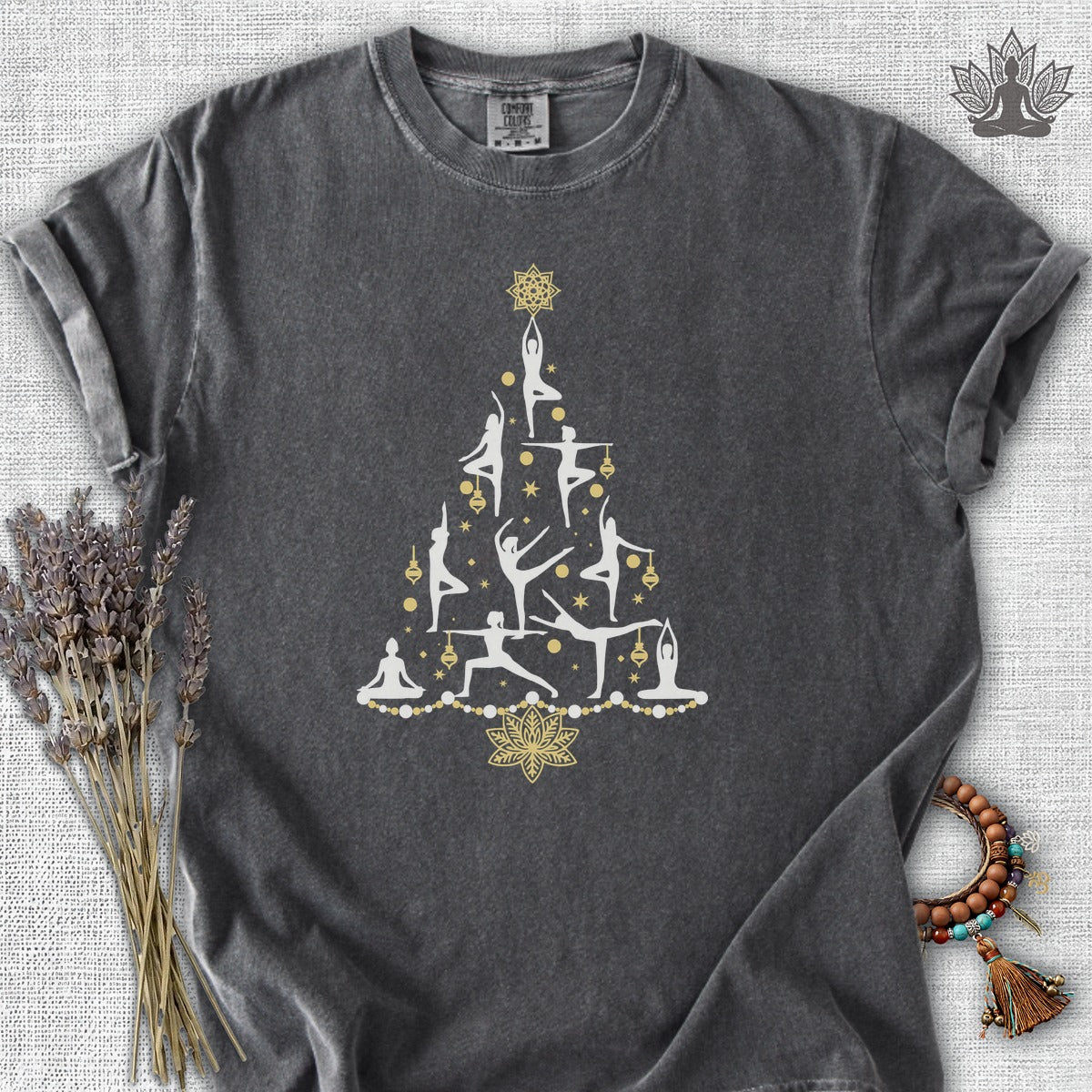Yoga Poses Christmas Tree Comfort Colors® Tee