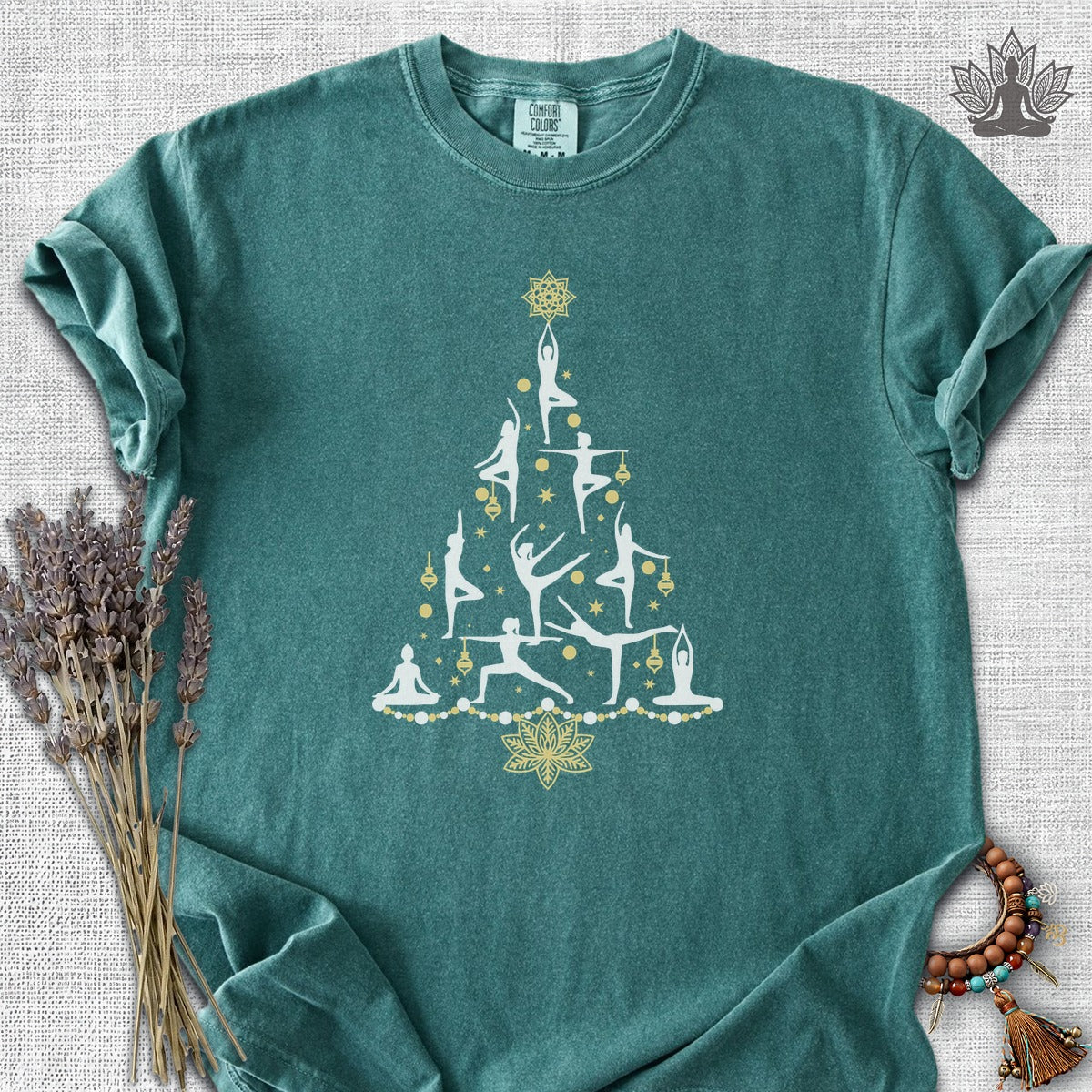 Yoga Poses Christmas Tree Comfort Colors® Tee