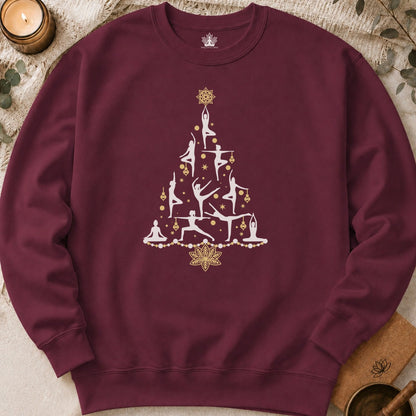 Yoga Poses Christmas Tree Sweatshirt