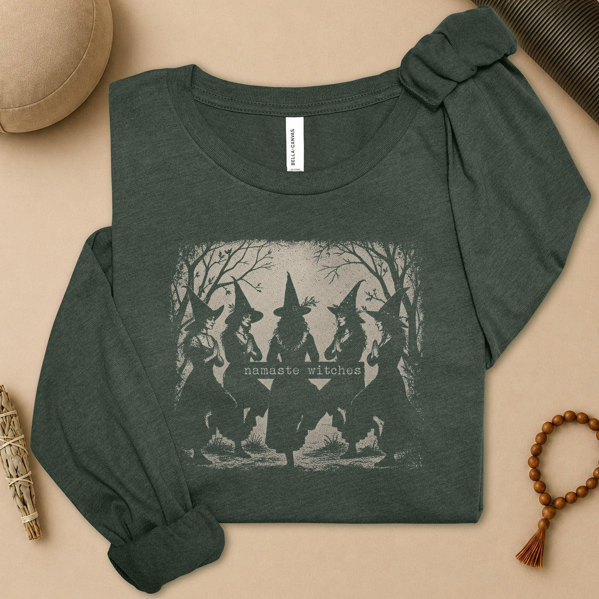 Namaste Witches Sisterhood Long Sleeve Tee