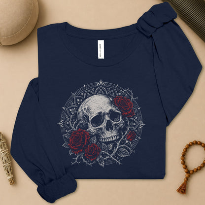 Skull & Roses Mandala Long Sleeve Tee