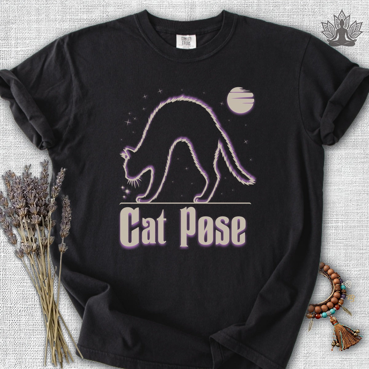 Cat Pose Retro Comfort Colors Tee