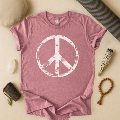 Vintage Peace Symbol Light Print Tee