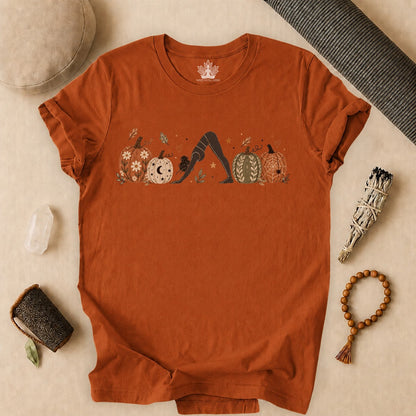 Boho Downward Dog Pumpkin Tee