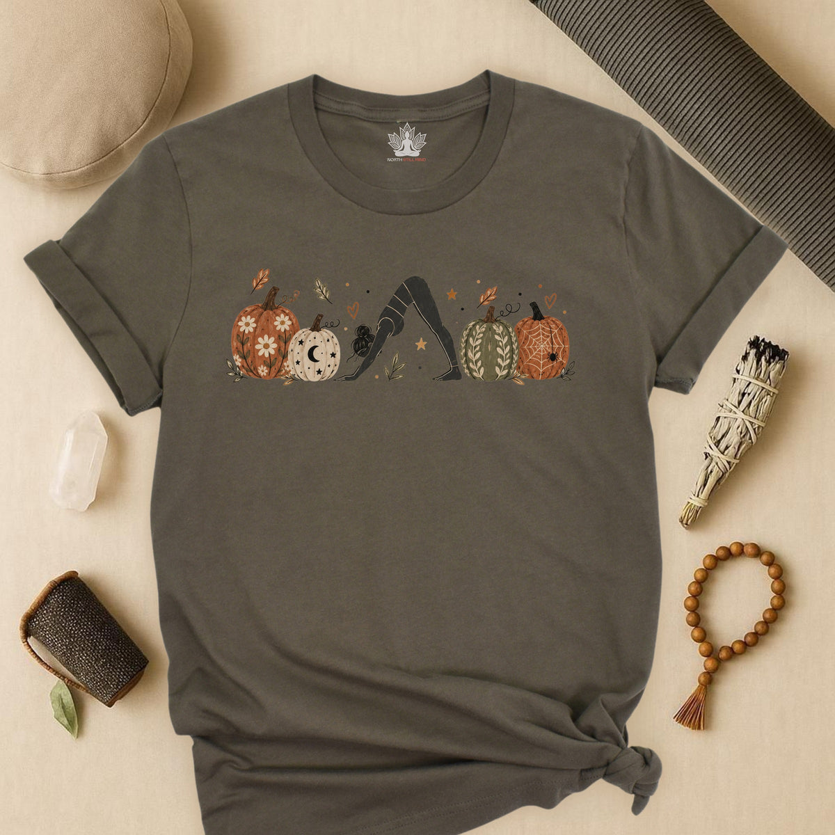 Boho Downward Dog Pumpkin Tee