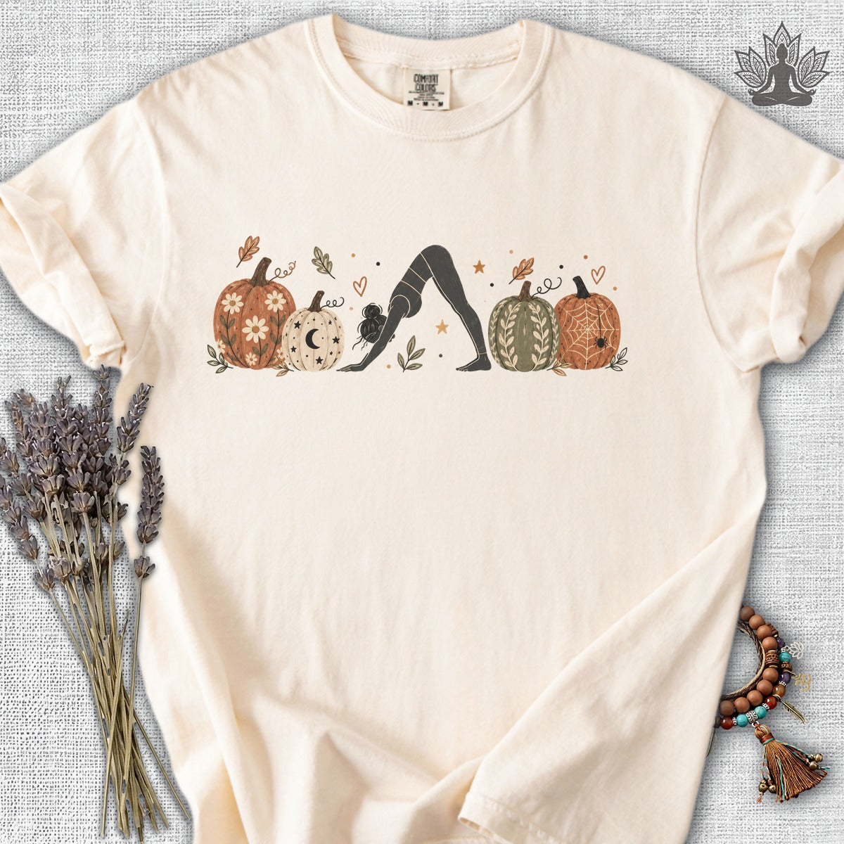 Boho Downward Dog Pumpkin Comfort Colors Tee