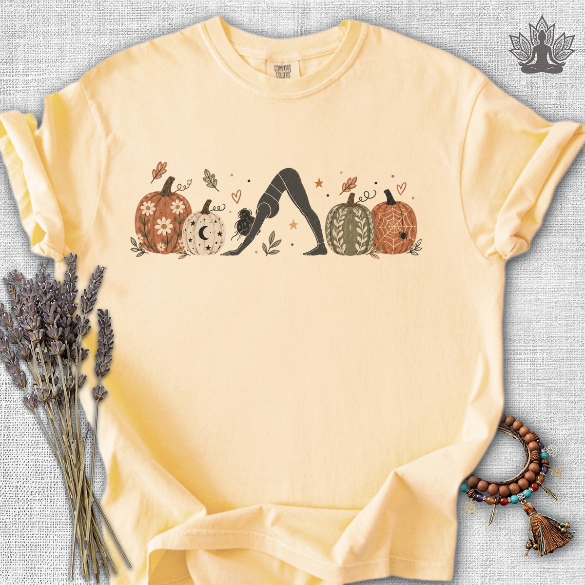 Boho Downward Dog Pumpkin Comfort Colors Tee