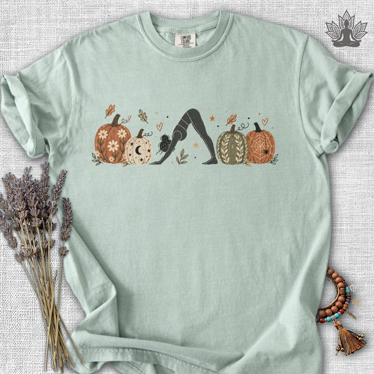 Boho Downward Dog Pumpkin Comfort Colors Tee