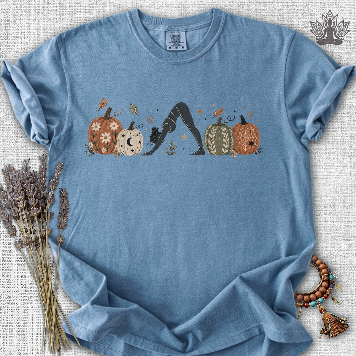 Boho Downward Dog Pumpkin Comfort Colors Tee