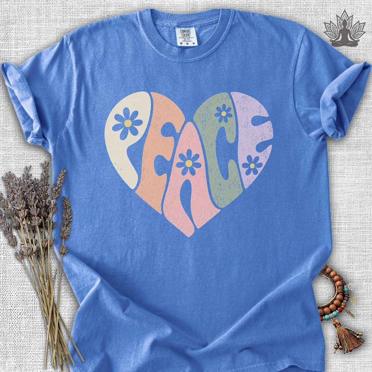 Retro Peace Heart Comfort Colors Tee