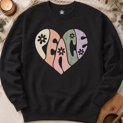 Retro Peace Heart Sweatshirt